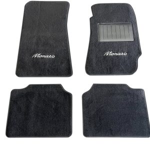 HOLDEN VT COUPE FLOOR MATS SUIT MONARO CV8 IN BLACK PLUSH CARPET BLACK BINDING